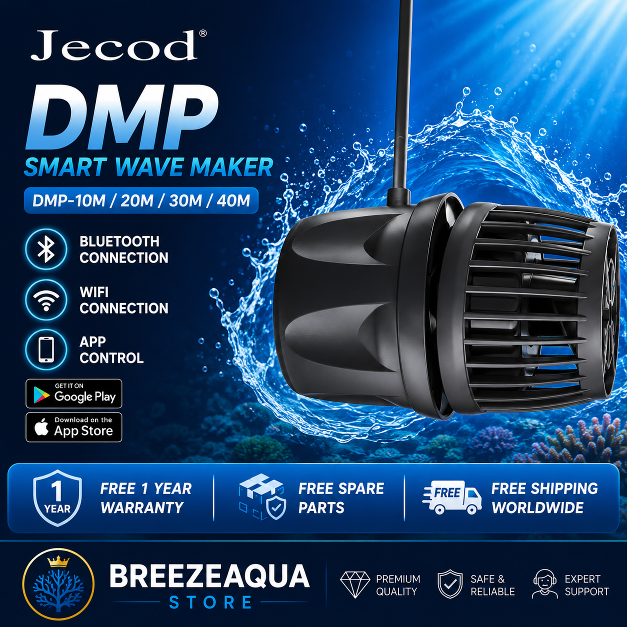 Marine Aquarium Dc Pump - Jecod/Jebao New Cordless DMP-10M/20M-30/40M WiFi Bluetooth
