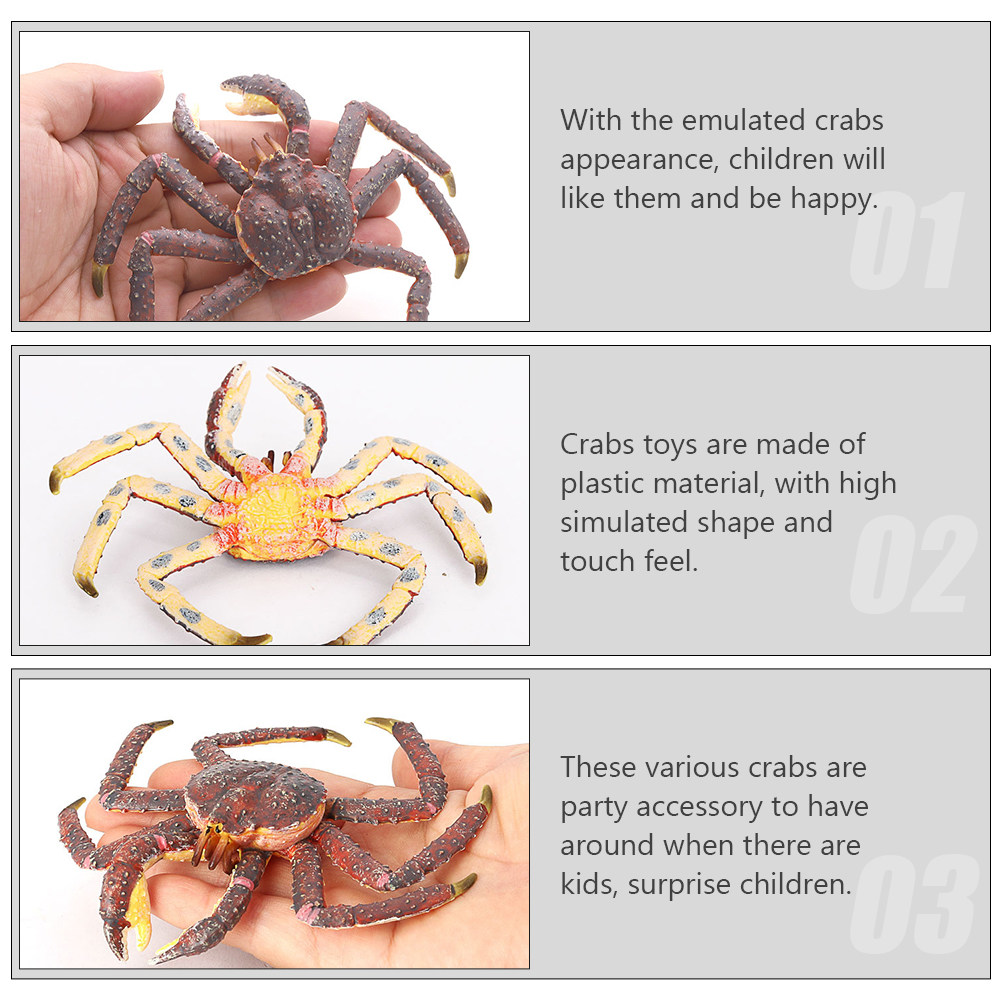 Marine Life Aquariums - 1Pcs Realistic Crab Sculpture for Kids