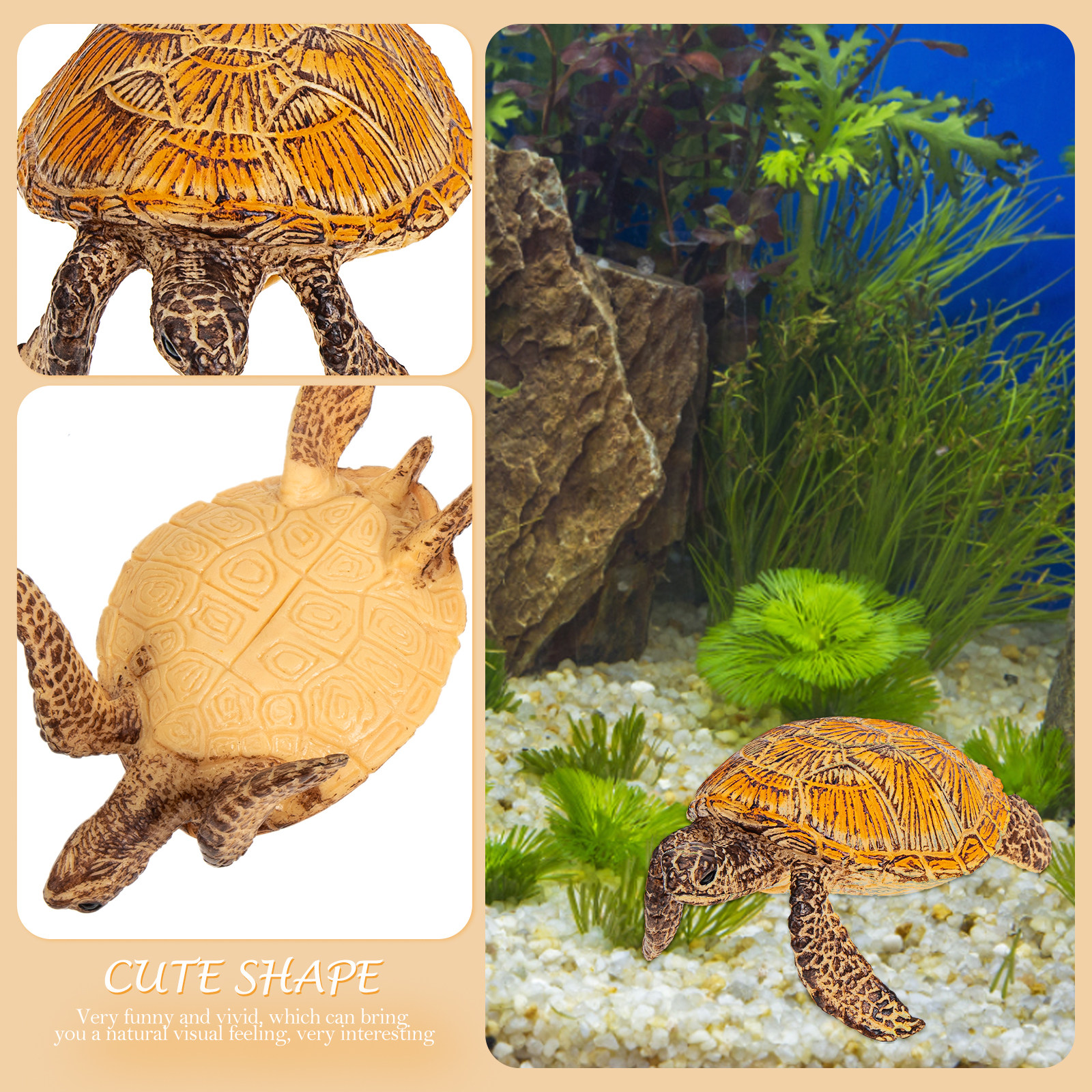 2Pcs Realistic Turtle Sculptur - Marine Life Aquariums review and price