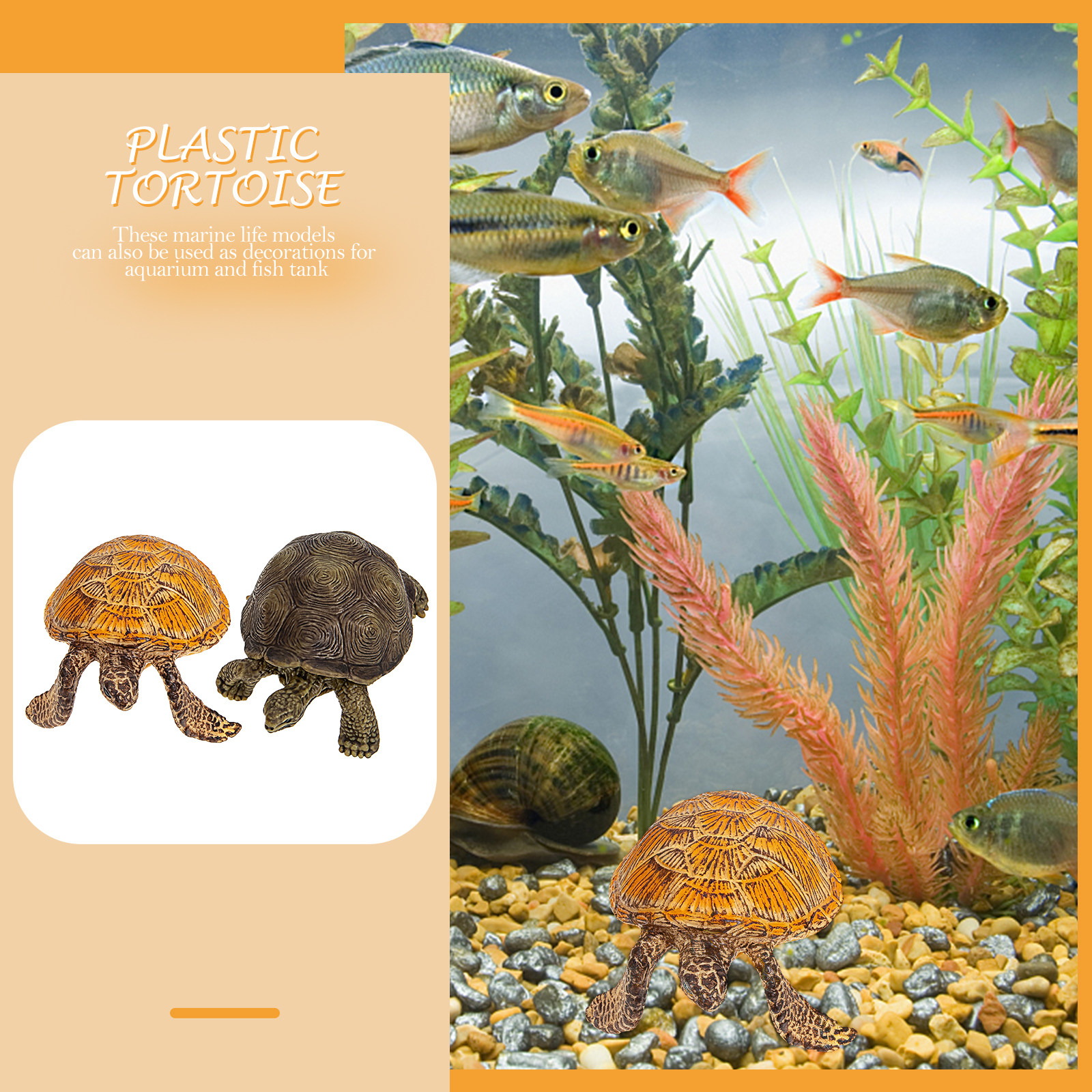 2Pcs Realistic Turtle Sculptur - Marine Life Aquariums review and price