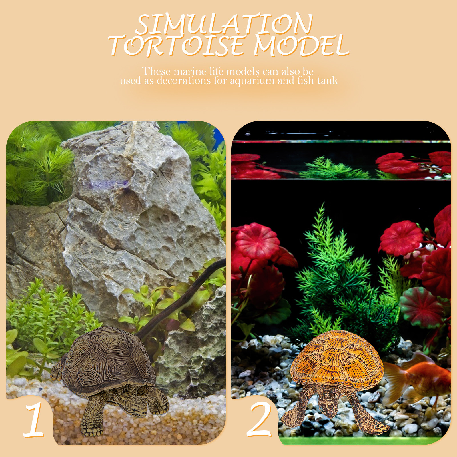 2Pcs Realistic Turtle Sculptur - Marine Life Aquariums review and price