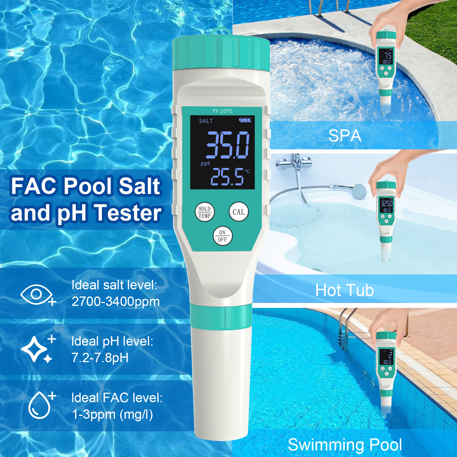 Digital PH/Chlorine/ORP/EC/TDS - Marine Aquarium Water Testing review and price