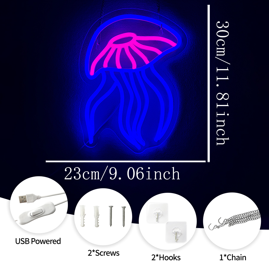 Jellyfish Led Neon Sign, Used  - Marine Aquarium Used review and price