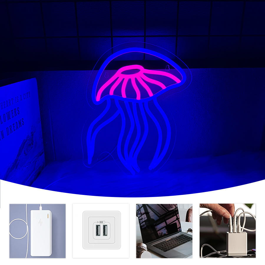 Jellyfish Led Neon Sign, Used  - Marine Aquarium Used review and price