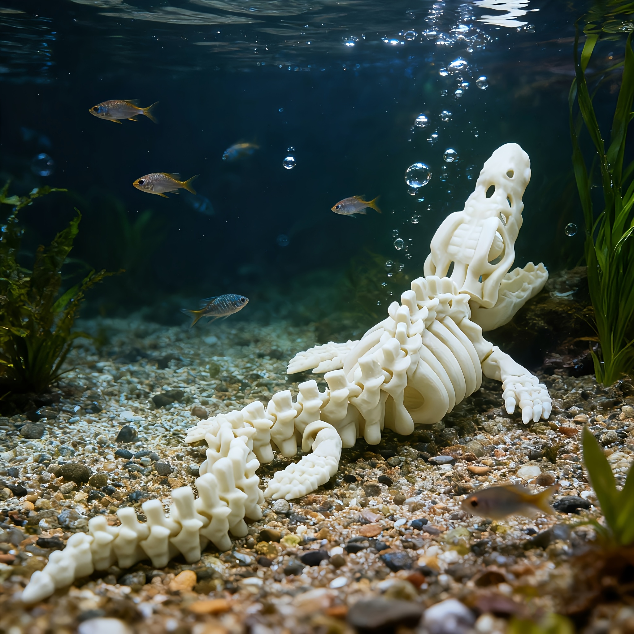 1pc Realistic mosasaur skeleto - Marine Aquarium Used review and price