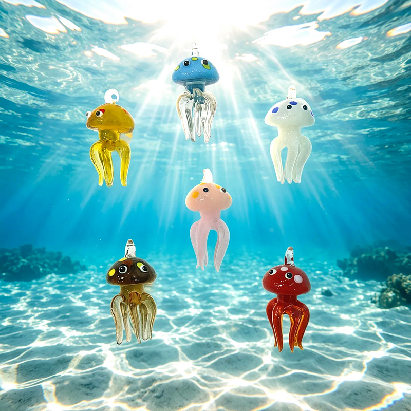 Colorful Mini Jellyfish Glass  - Marine Life Aquariums review and price