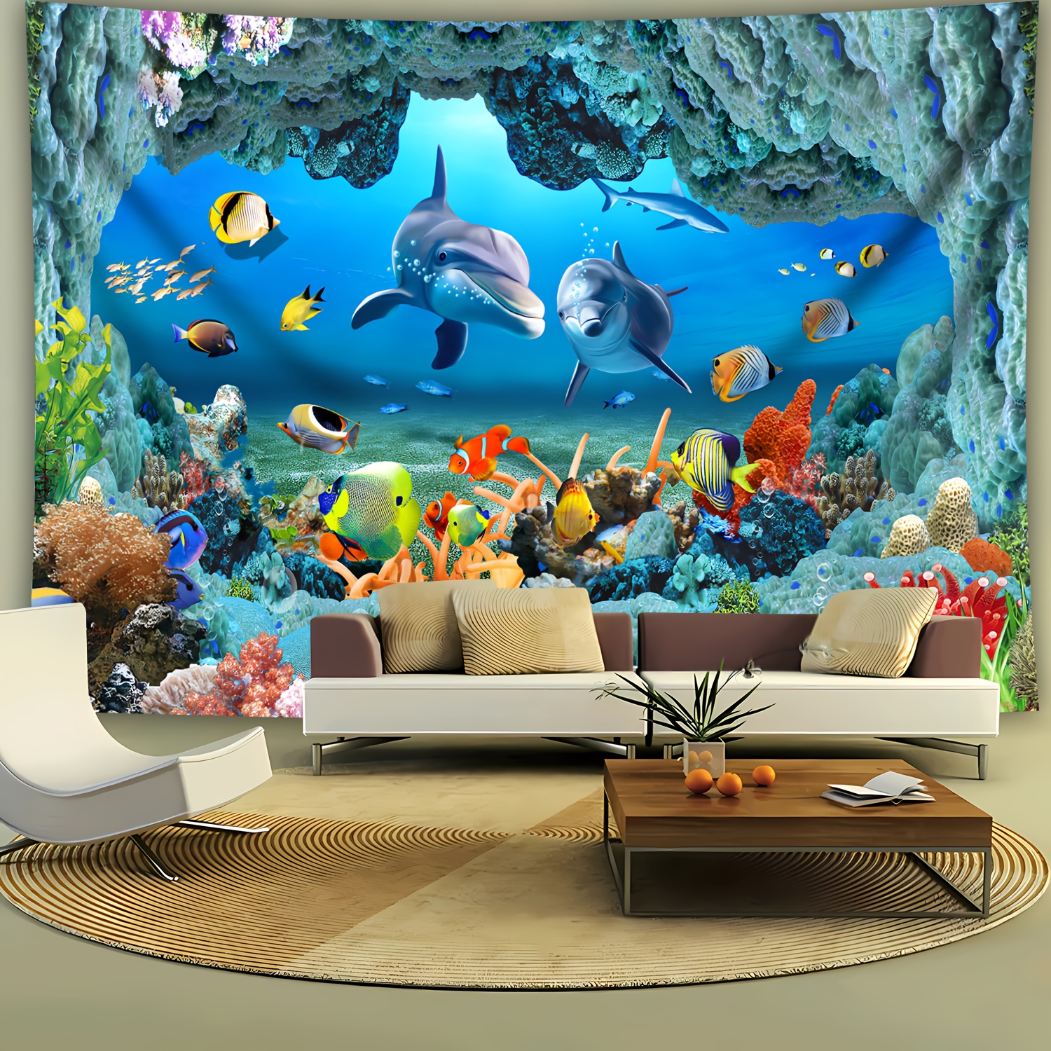 Underwater Coral Reef Dolphin  - Marine Life Aquariums review and price
