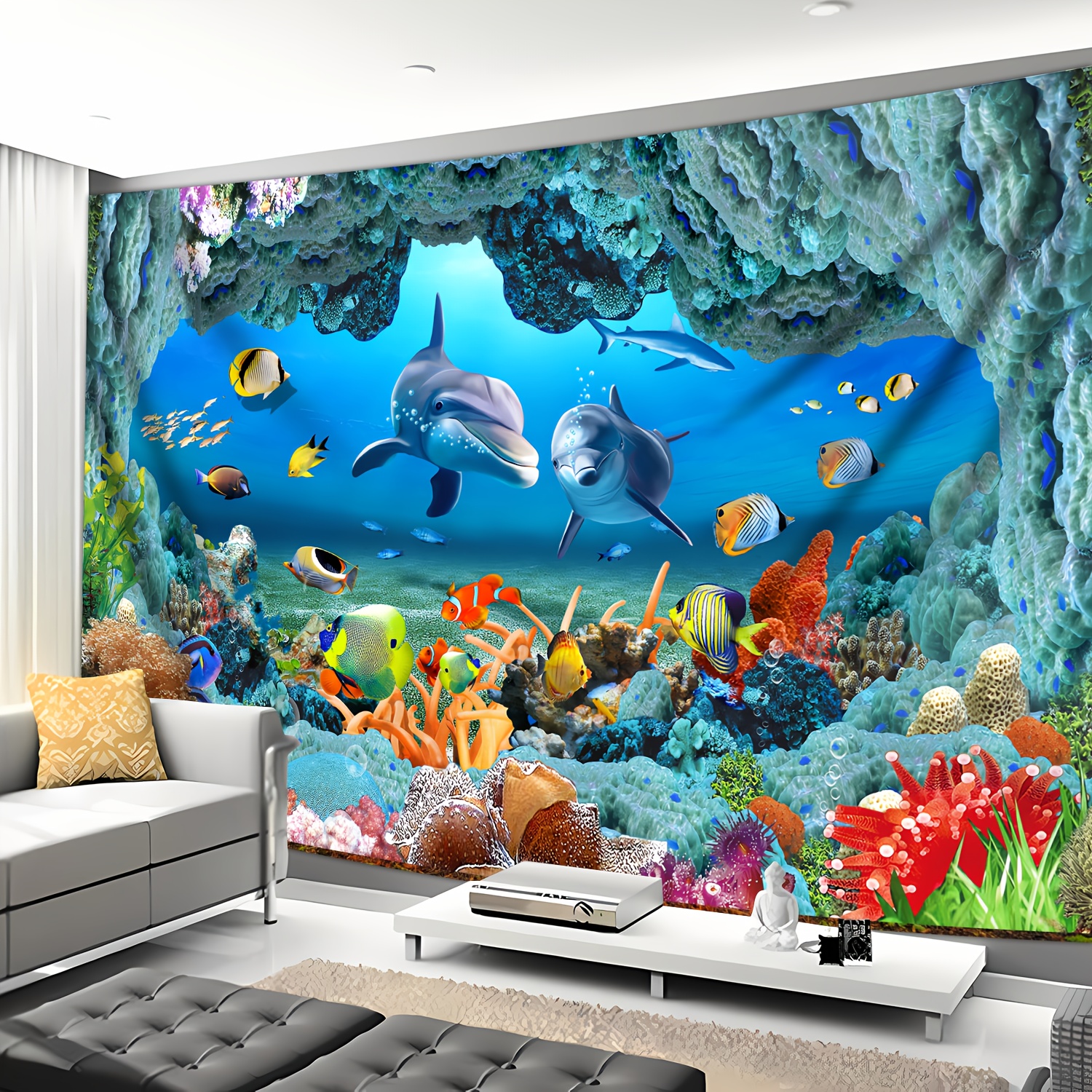 Underwater Coral Reef Dolphin  - Marine Life Aquariums review and price