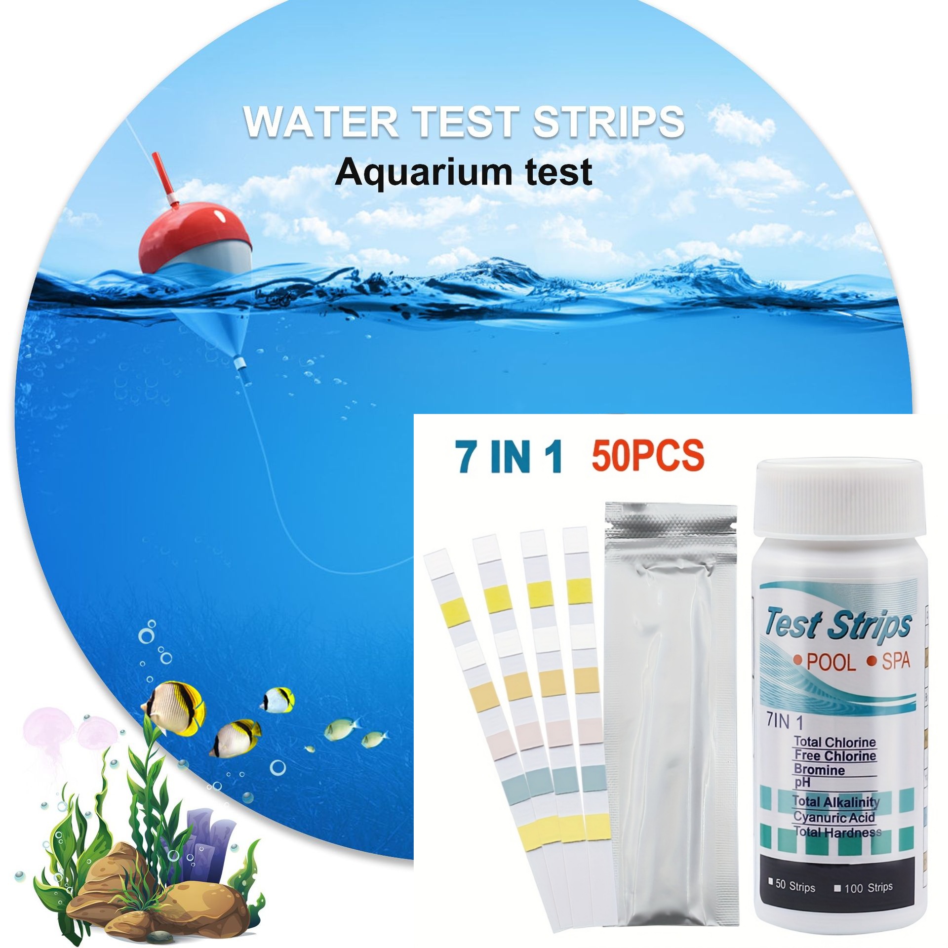 7-in-1 50/100pcs Swimming Pool - Marine Aquarium Water Testing review and price