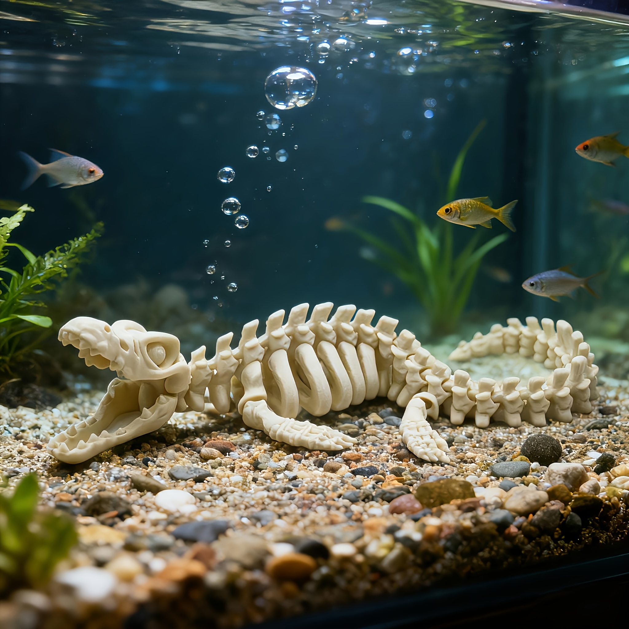 1pc Realistic mosasaur skeleto - Marine Aquarium Used review and price