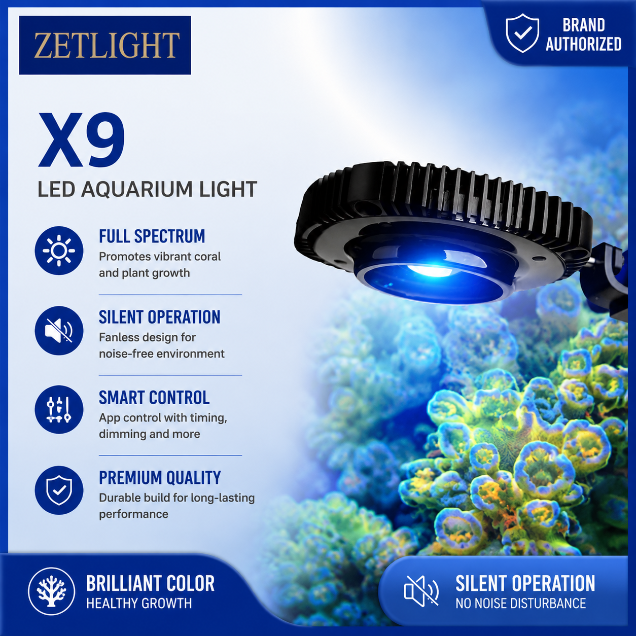 ZETLIGHT X9 96W Bluetooth & Wi - Marine Aquarium Led Lights review and price